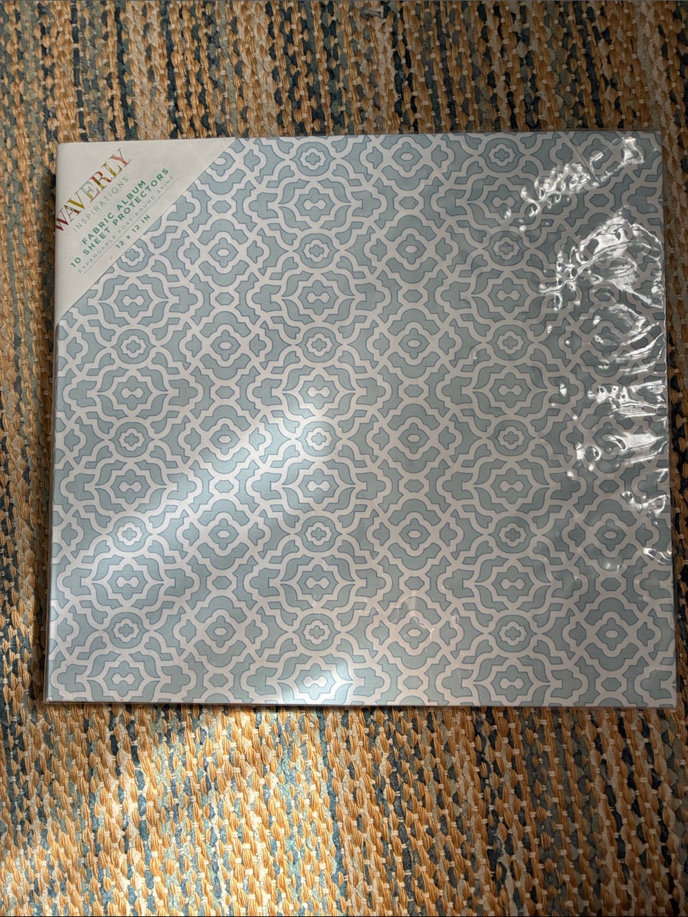 Waverly Light Blue and White Trellis Fabric Panel